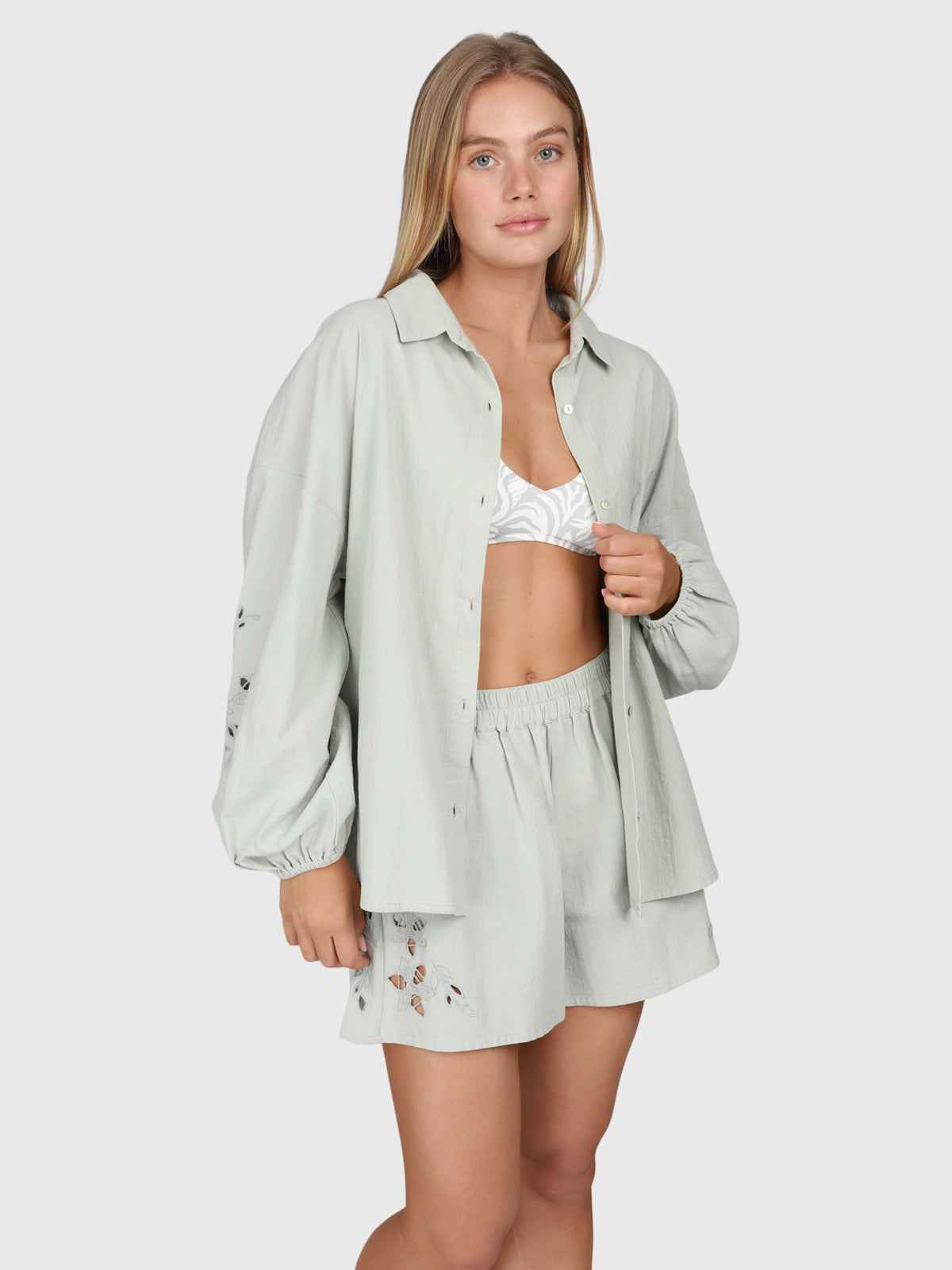 Maysa Damen Shirt | Aqua Grey