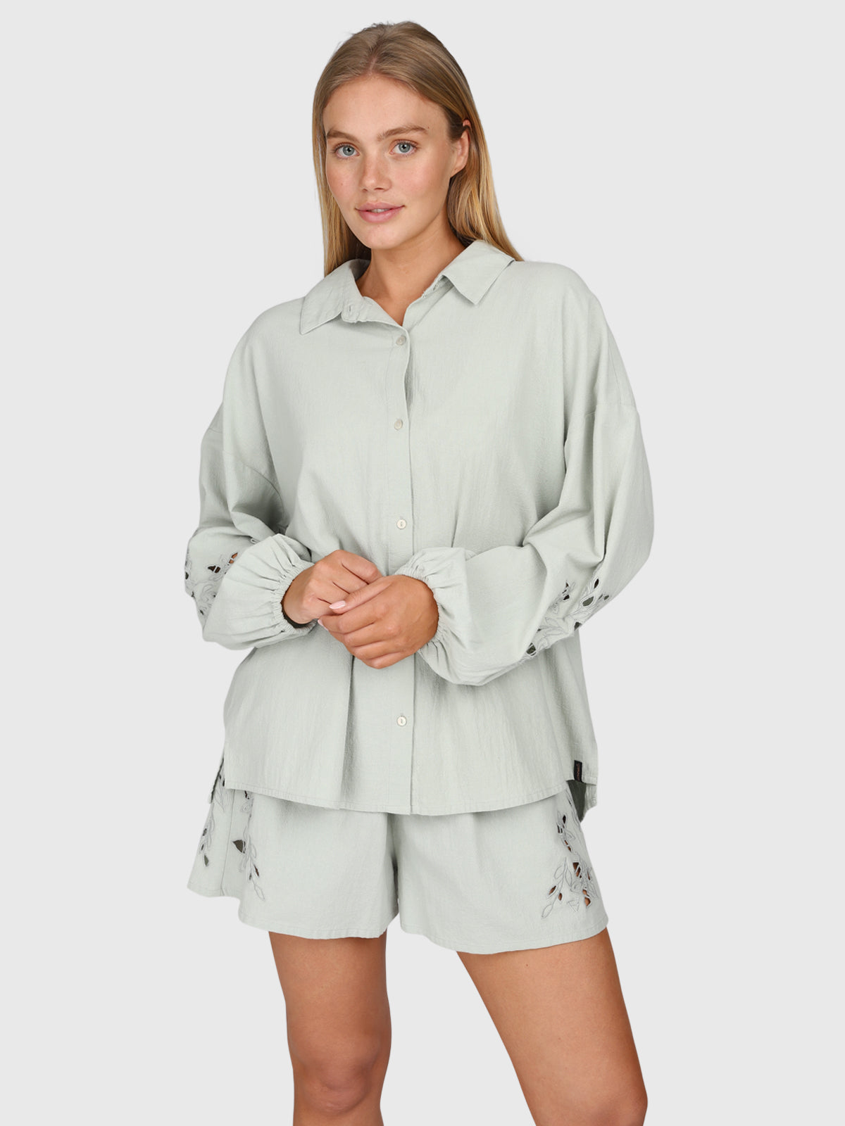 Maysa Damen Shirt | Aqua Grey