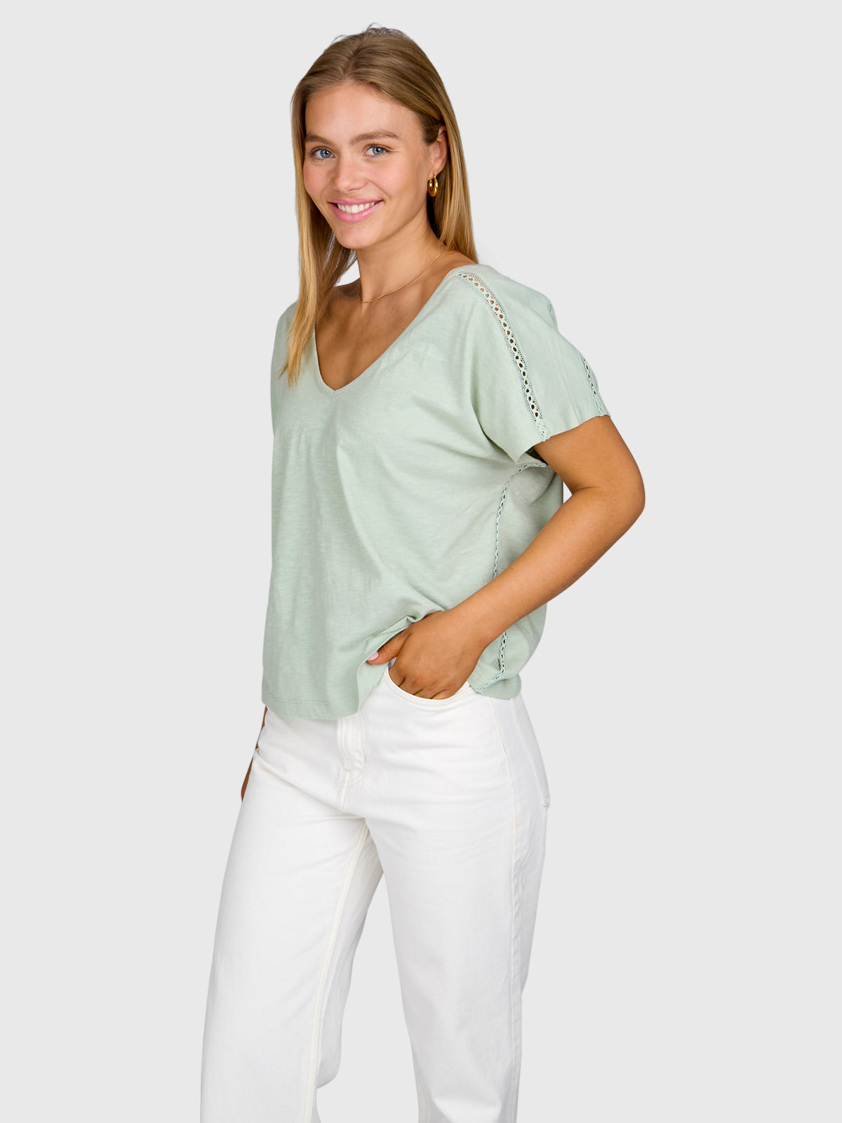 Duya Damen T-shirt | Aqua Grey