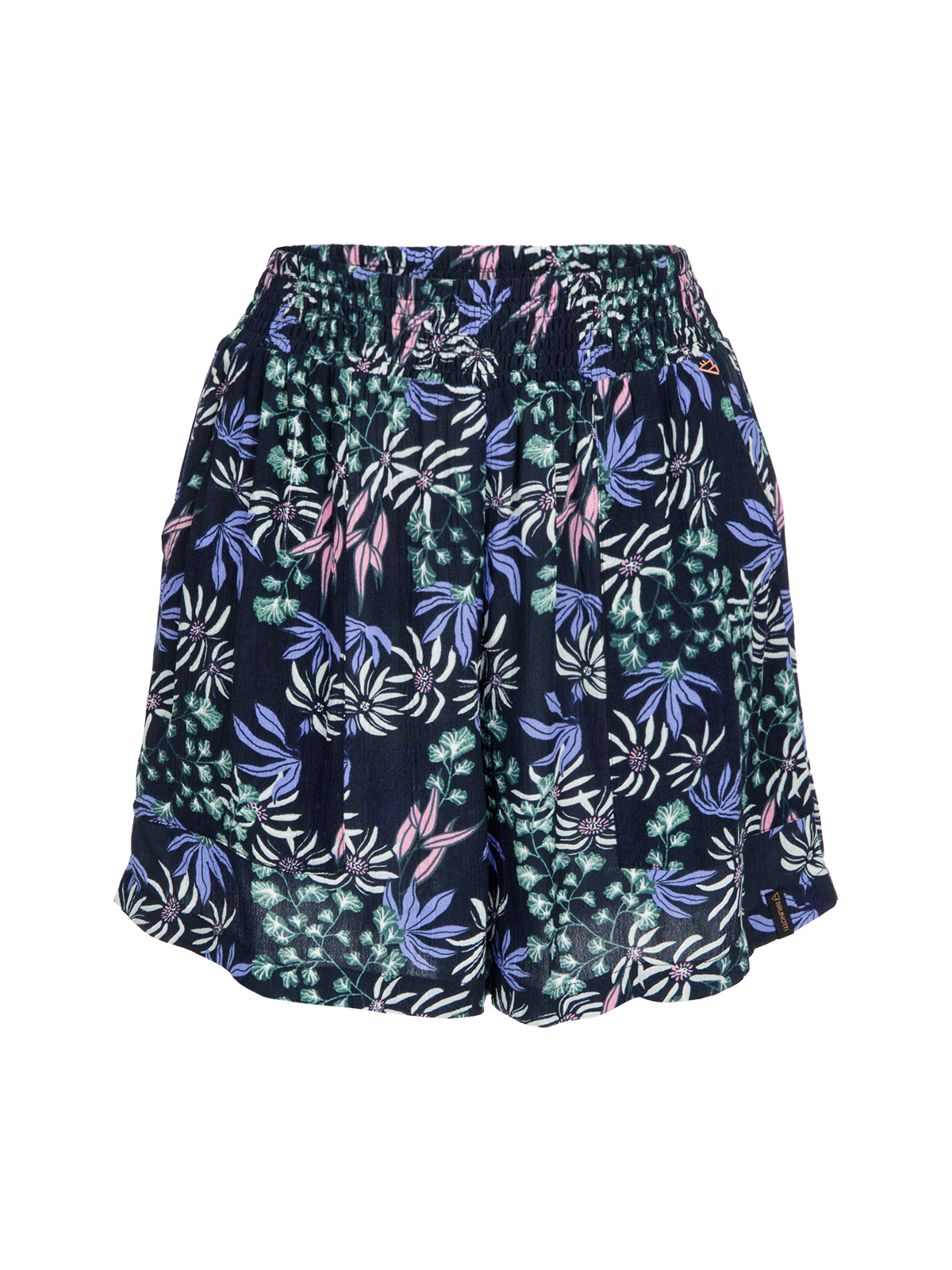 Essia-Print Women Shorts | Black
