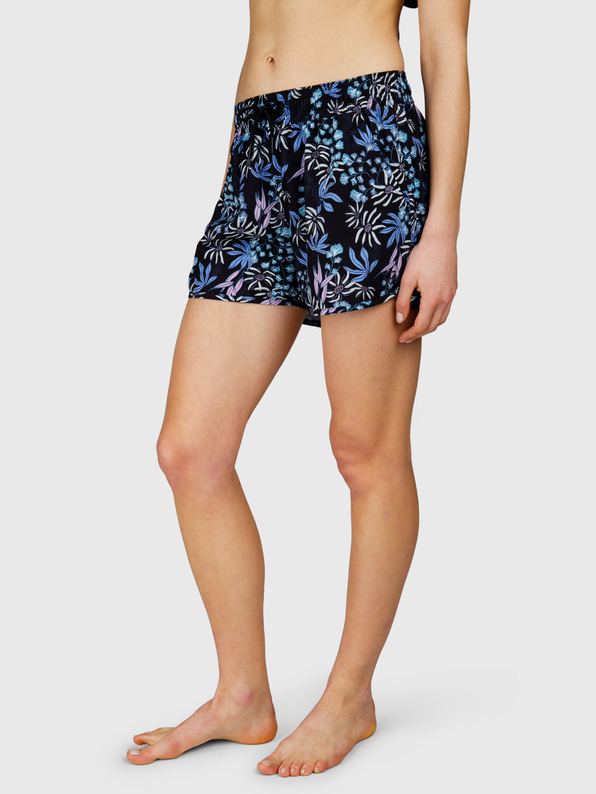 Toluca-Print Women Swim Shorts | Black
