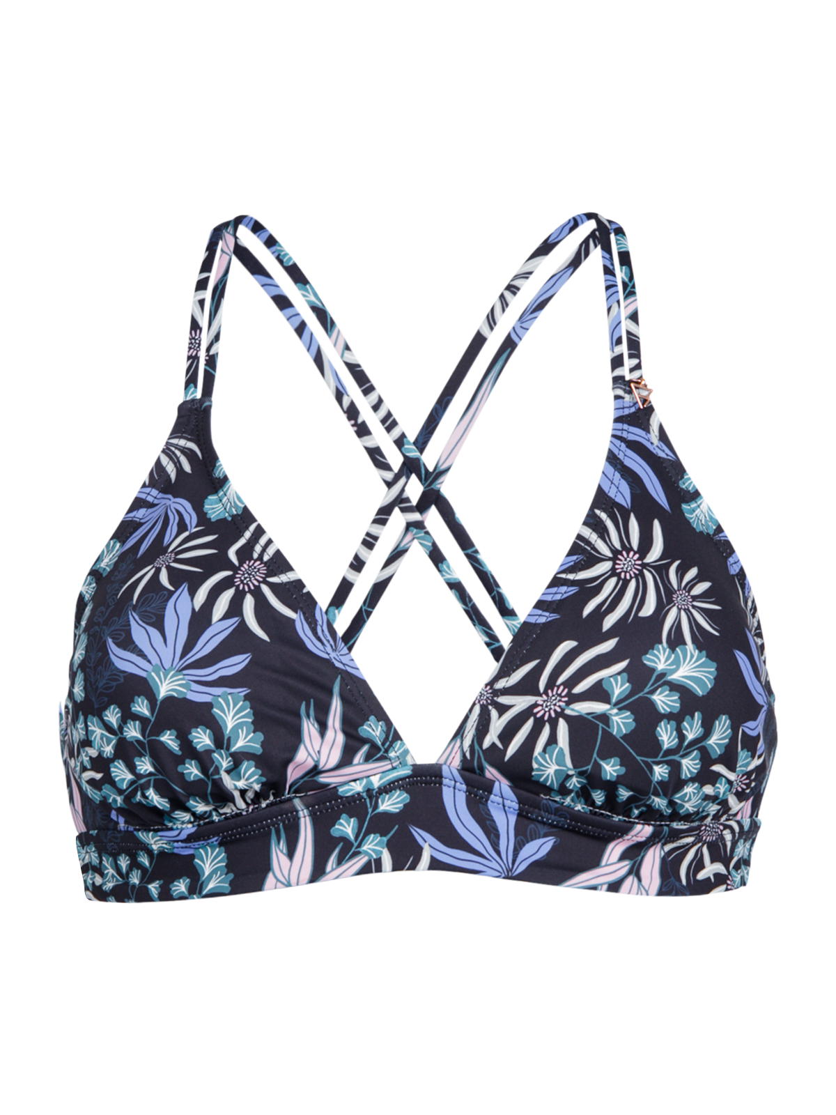 Delphinia-Print Women Bikini Top | Black
