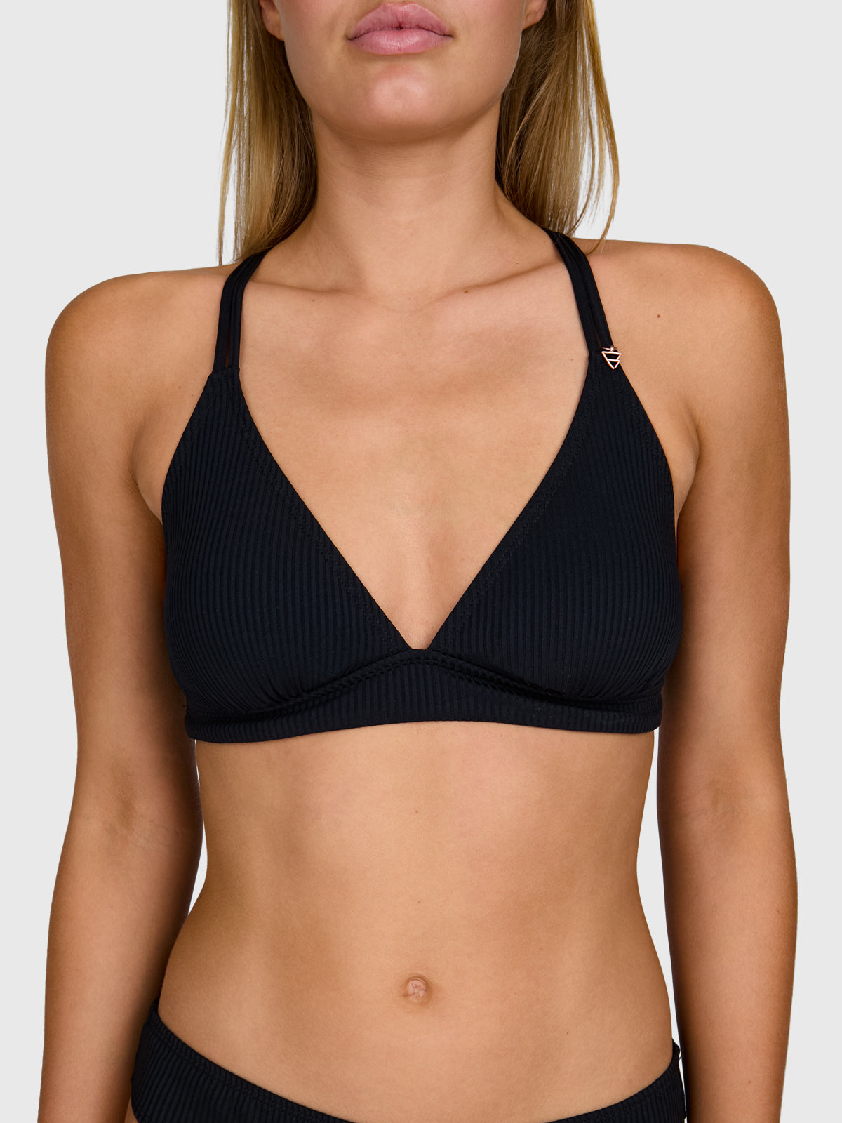 Delphinia-Rib Damen Bikini Top | Schwarz 