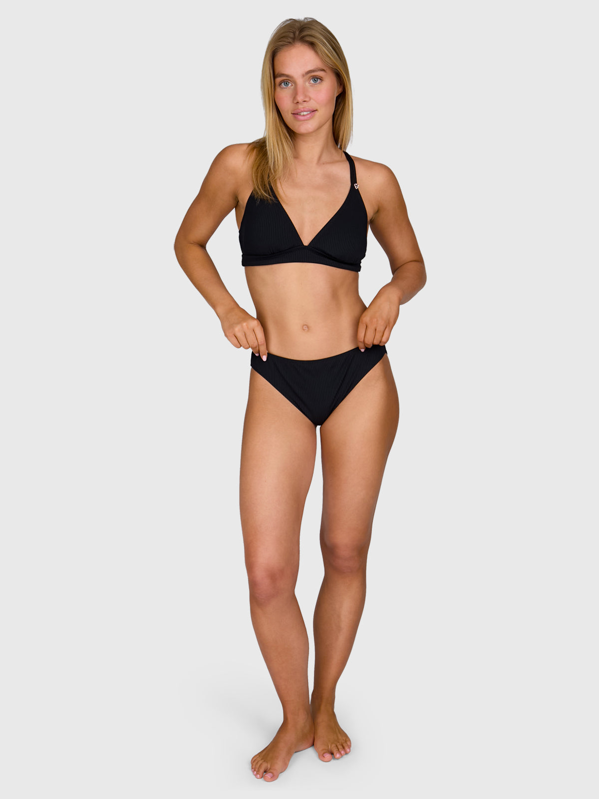 Delphinia-Rib Women Bikini Top | Black