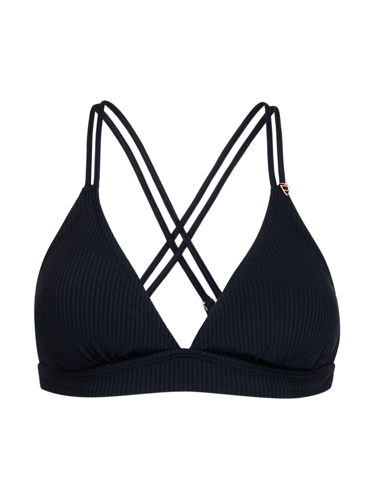 Delphinia-Rib Women Bikini Top | Black