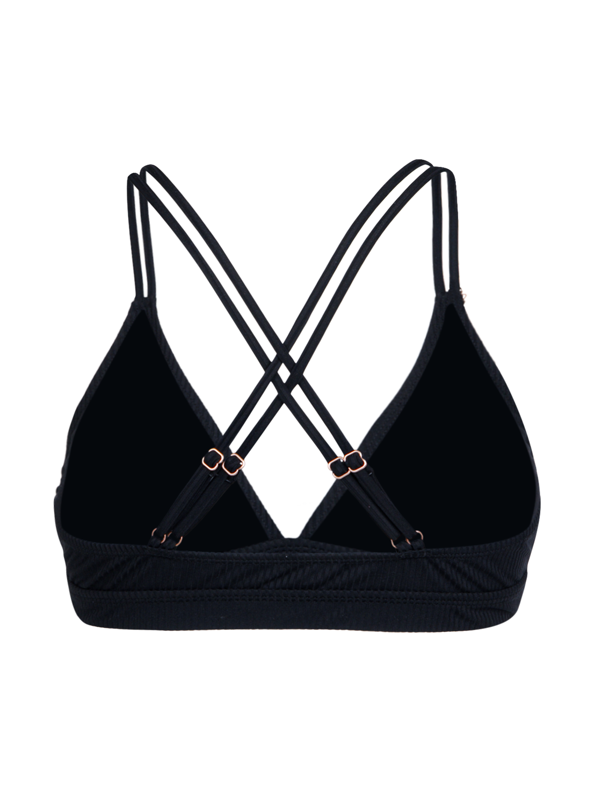 Delphinia-Rib Women Bikini Top | Black