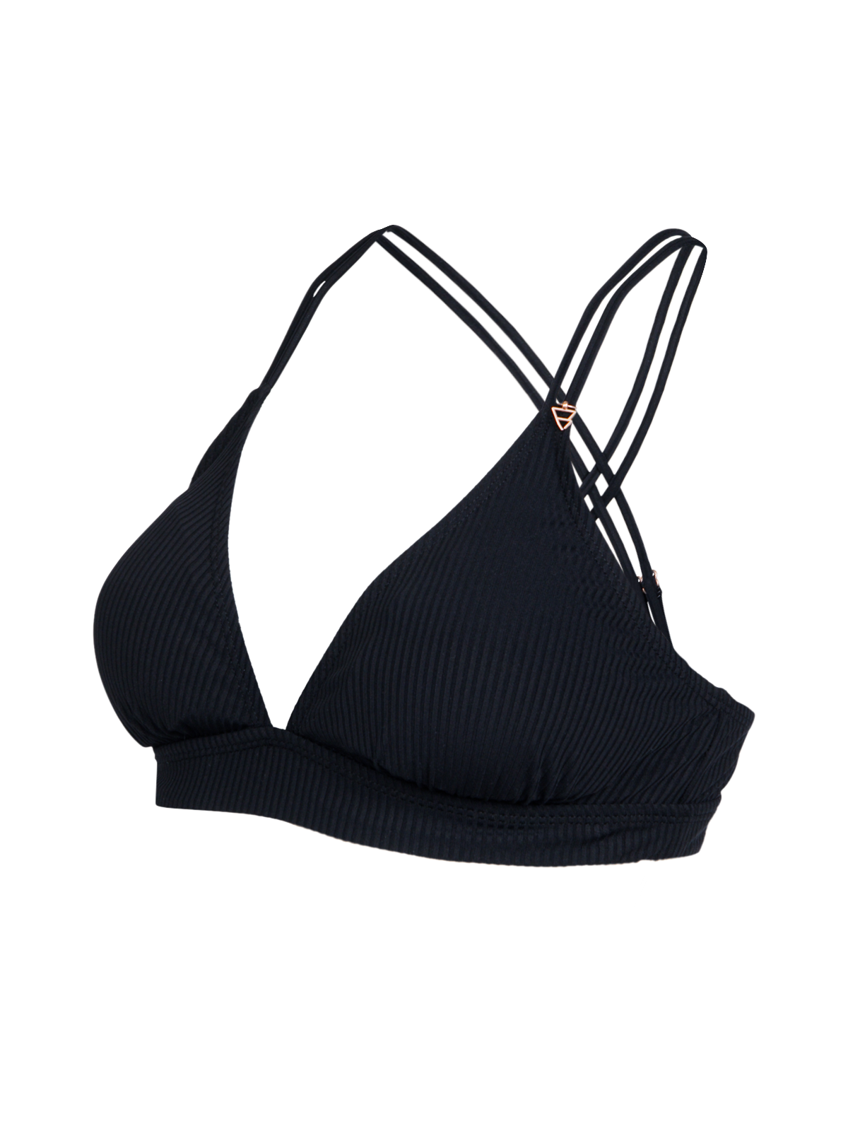 Delphinia-Rib Women Bikini Top | Black