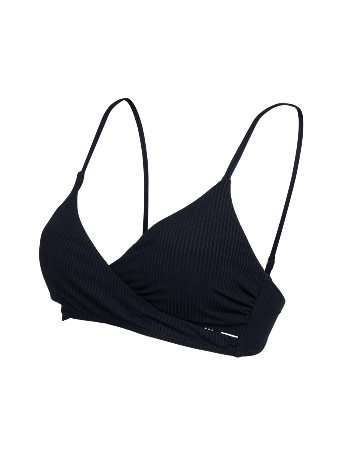 Diamia-Rib Women Bikini Top | Black