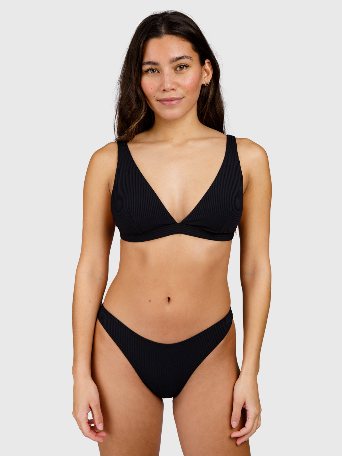 Fortelle-Rib Damen Bikini Top | Schwarz 