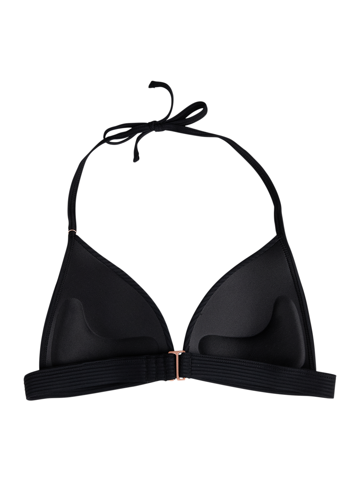 Lisselot-Rib Women Bikini Top | Black