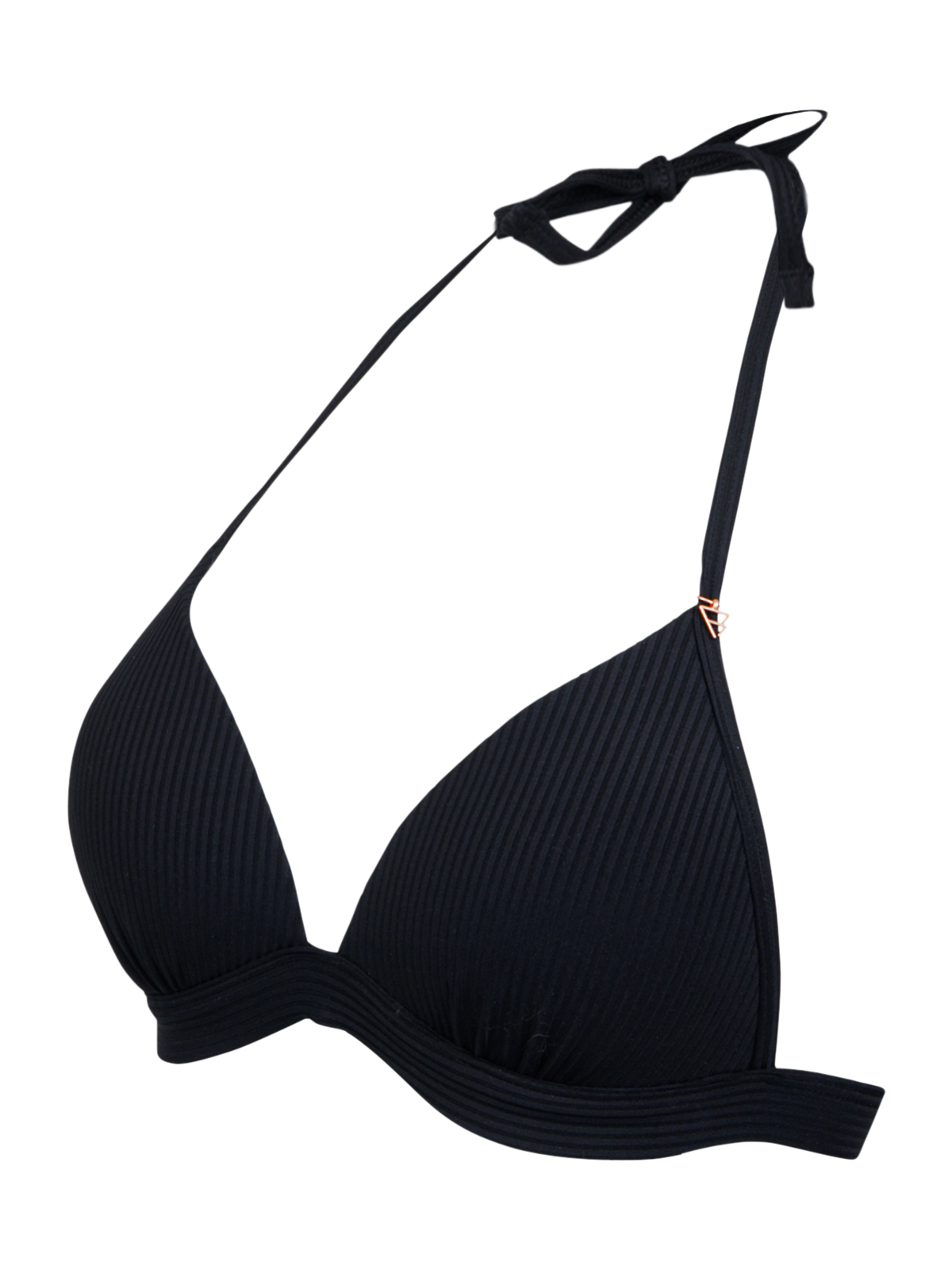 Lisselot-Rib Women Bikini Top | Black