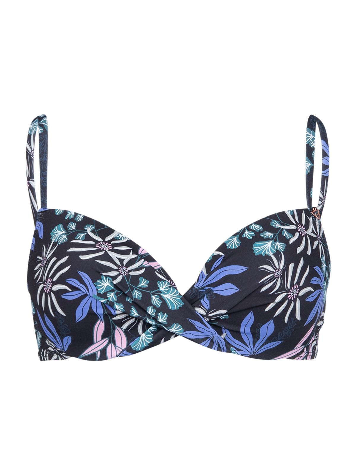 Stefana-Print Women Bikini Top | Black