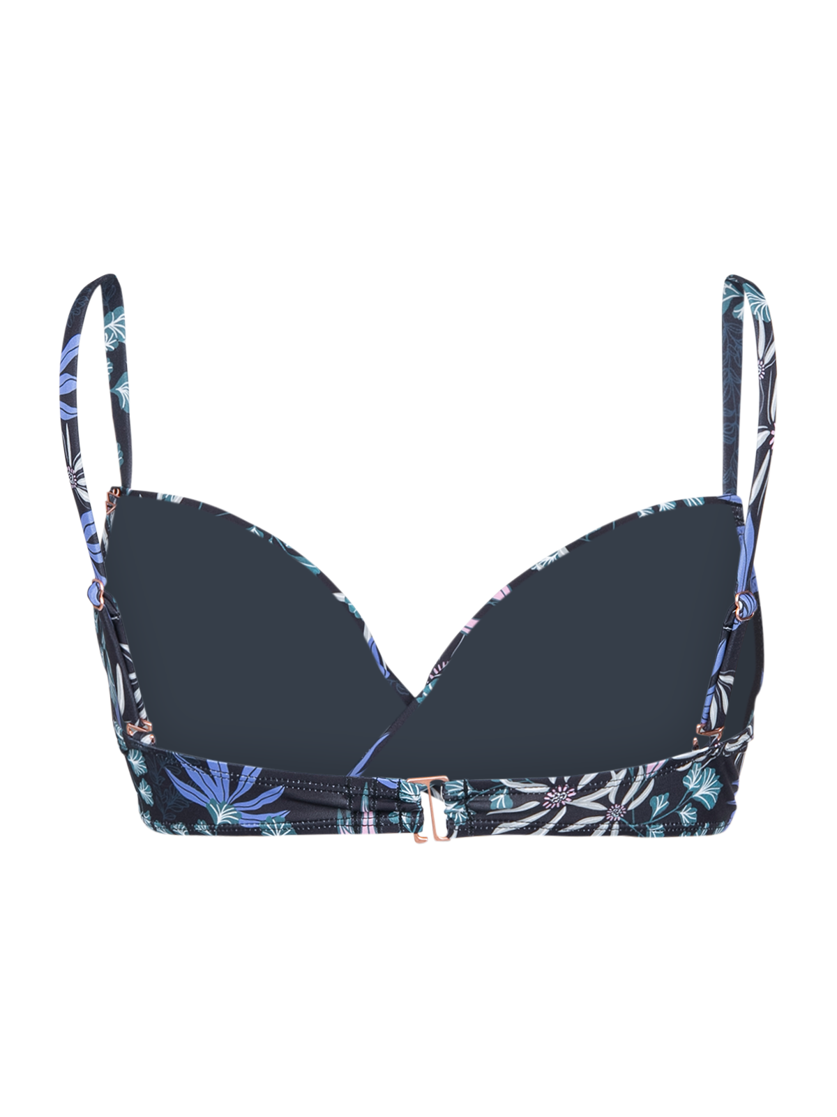Stefana-Print Women Bikini Top | Black