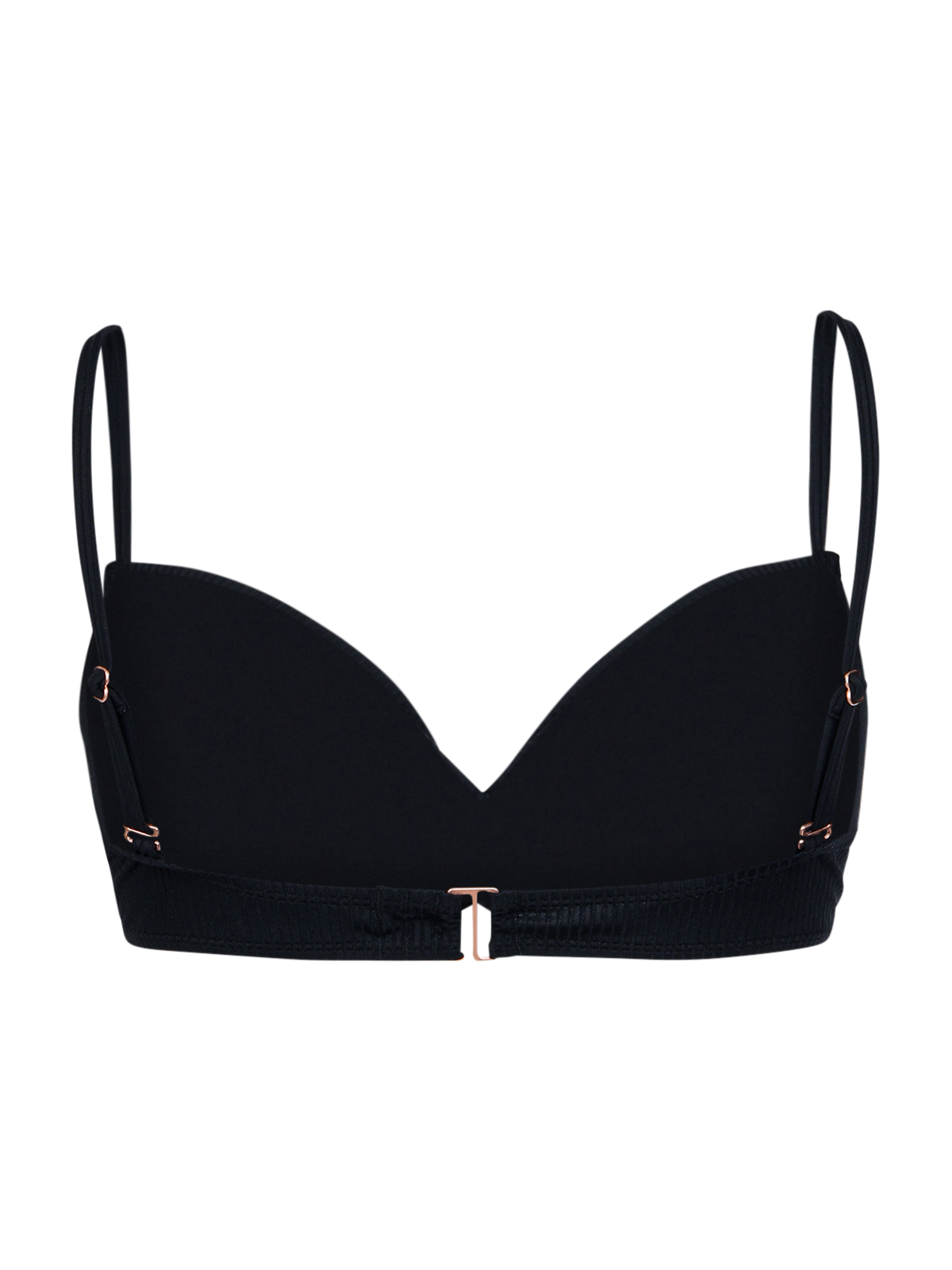 Stefana-Rib Women Bikini Top | Black