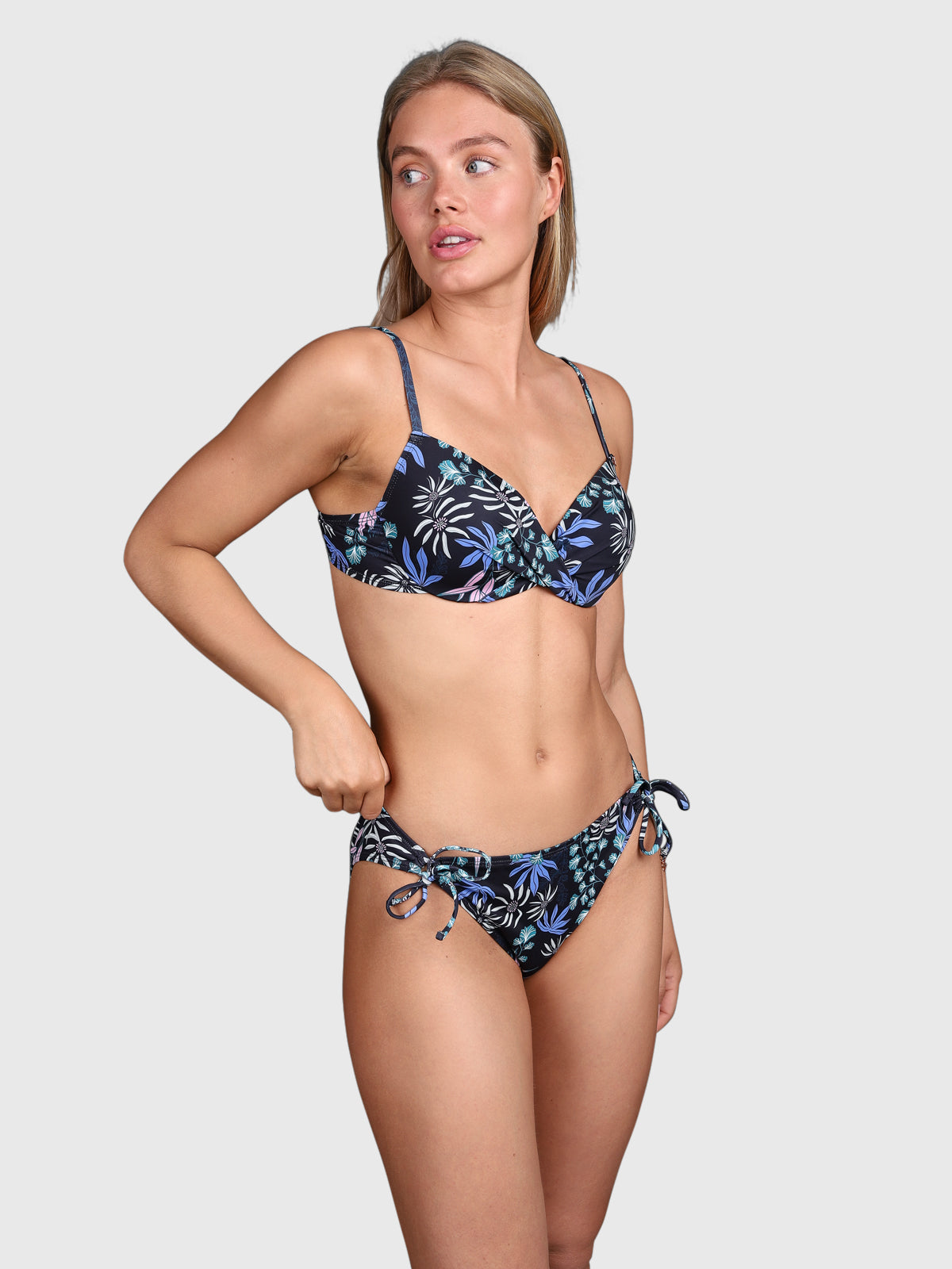 Nolestina-Print Women Bikini Bottom | Black