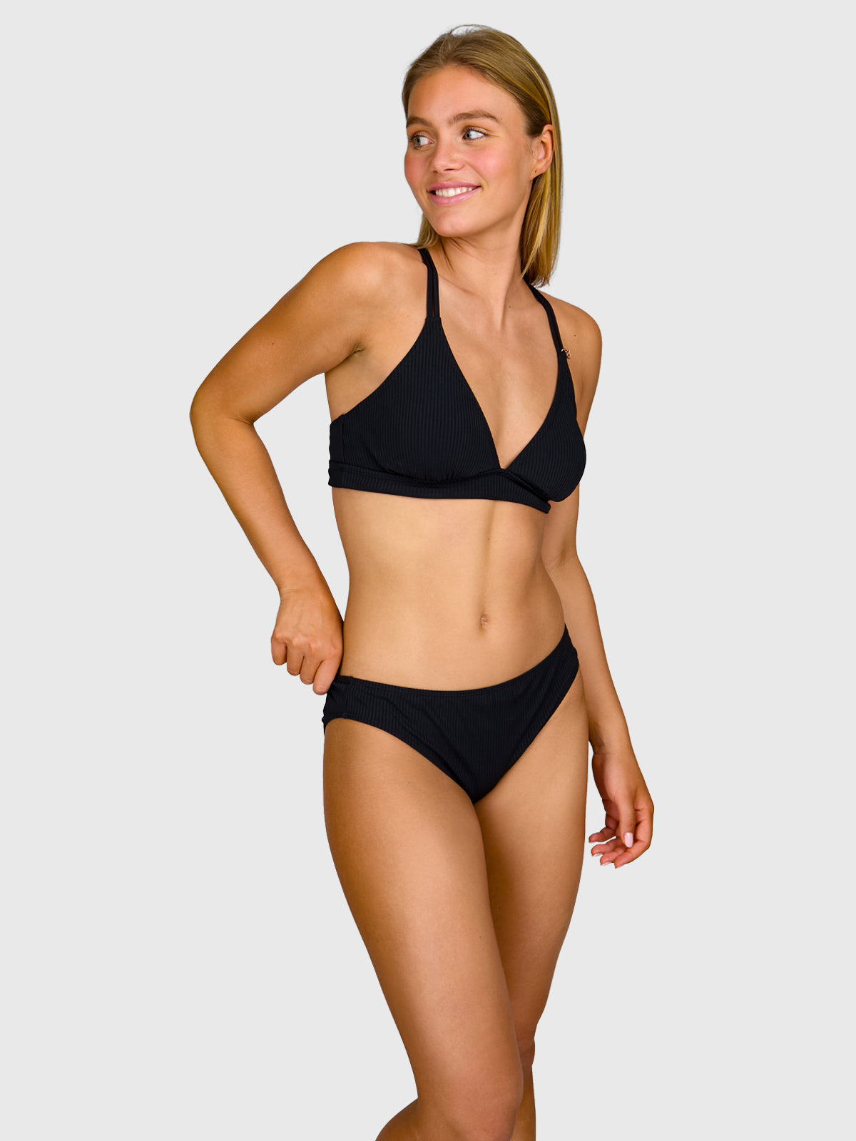 Nolina-Rib Women Bikini Bottom | Black