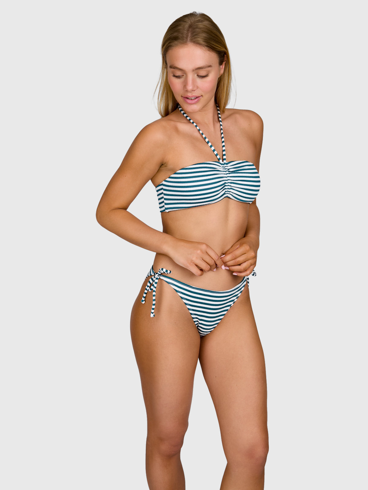 Salanina-Stripe Women Bikini Bottom | Snow