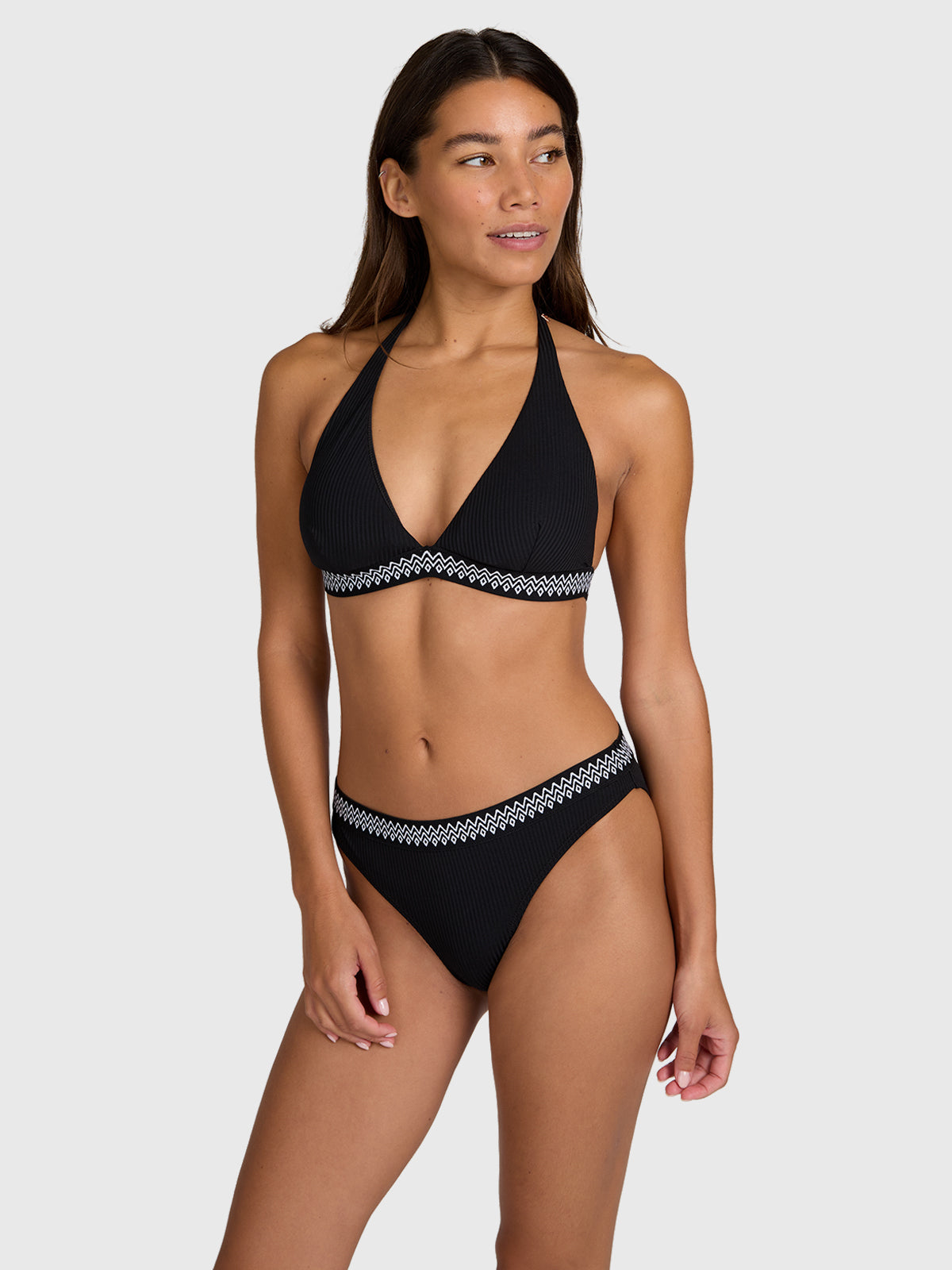 Relay-Rib Dames Bikini Bottom | Zwart