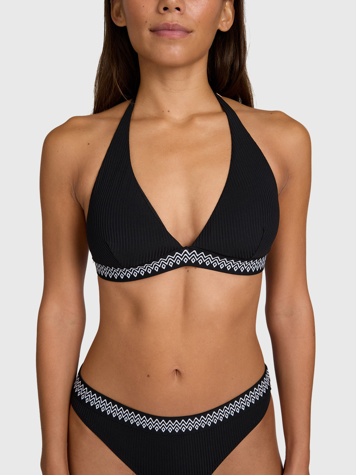 Relay-Rib Dames Bikini Top | Zwart