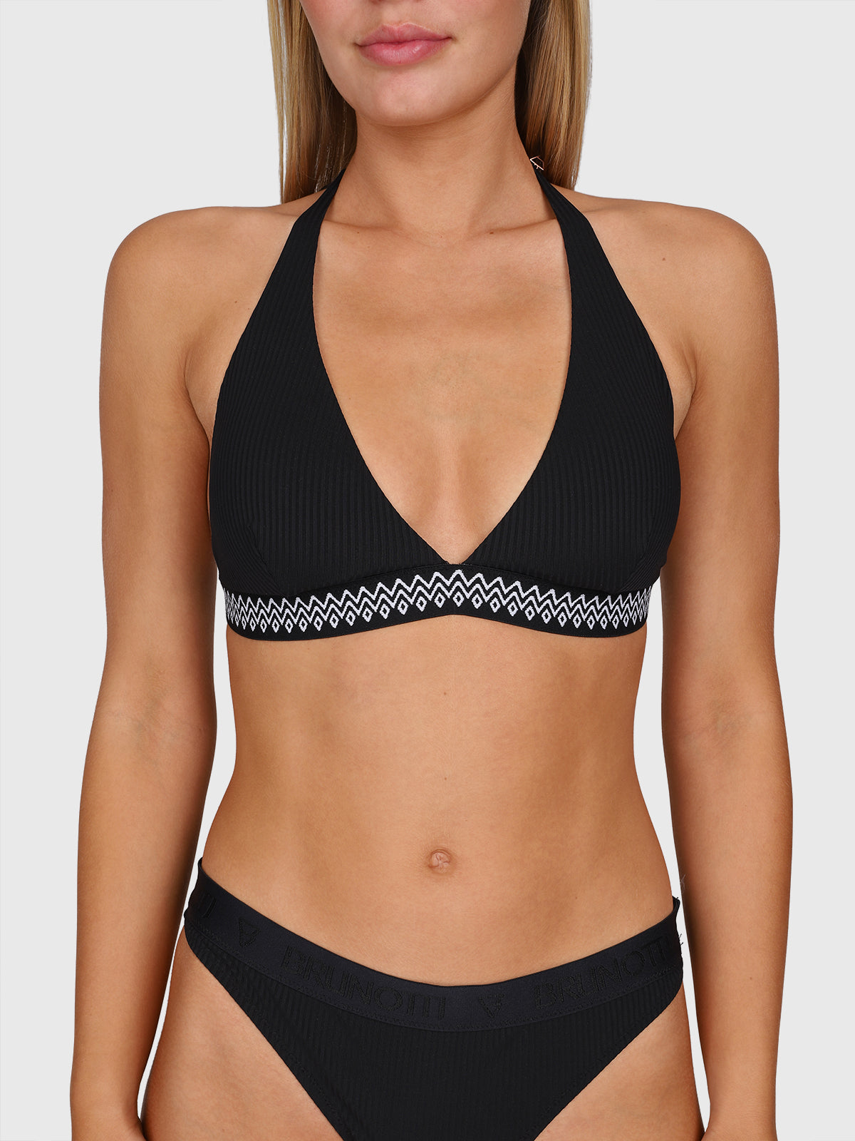 Relay-Rib Damen Bikini Top | Schwarz