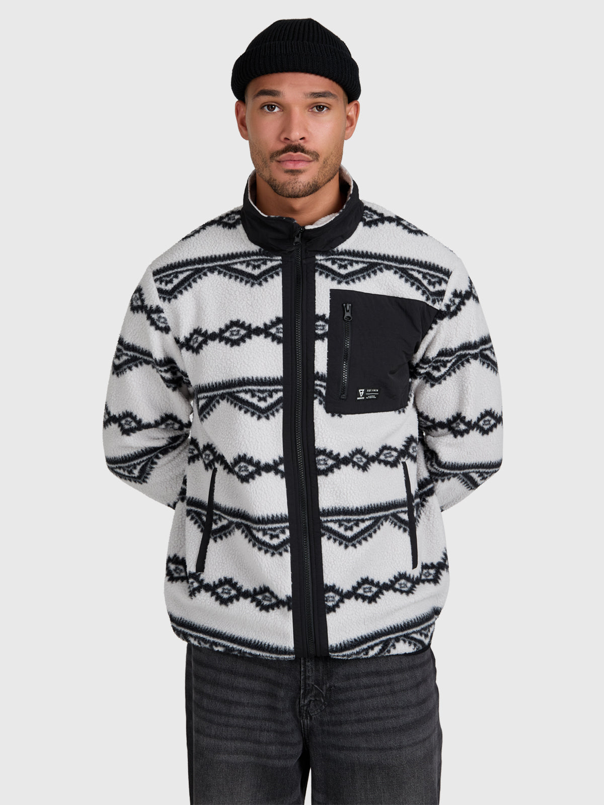 Kevio-Zip Men Urban Fleece | Soft Grey