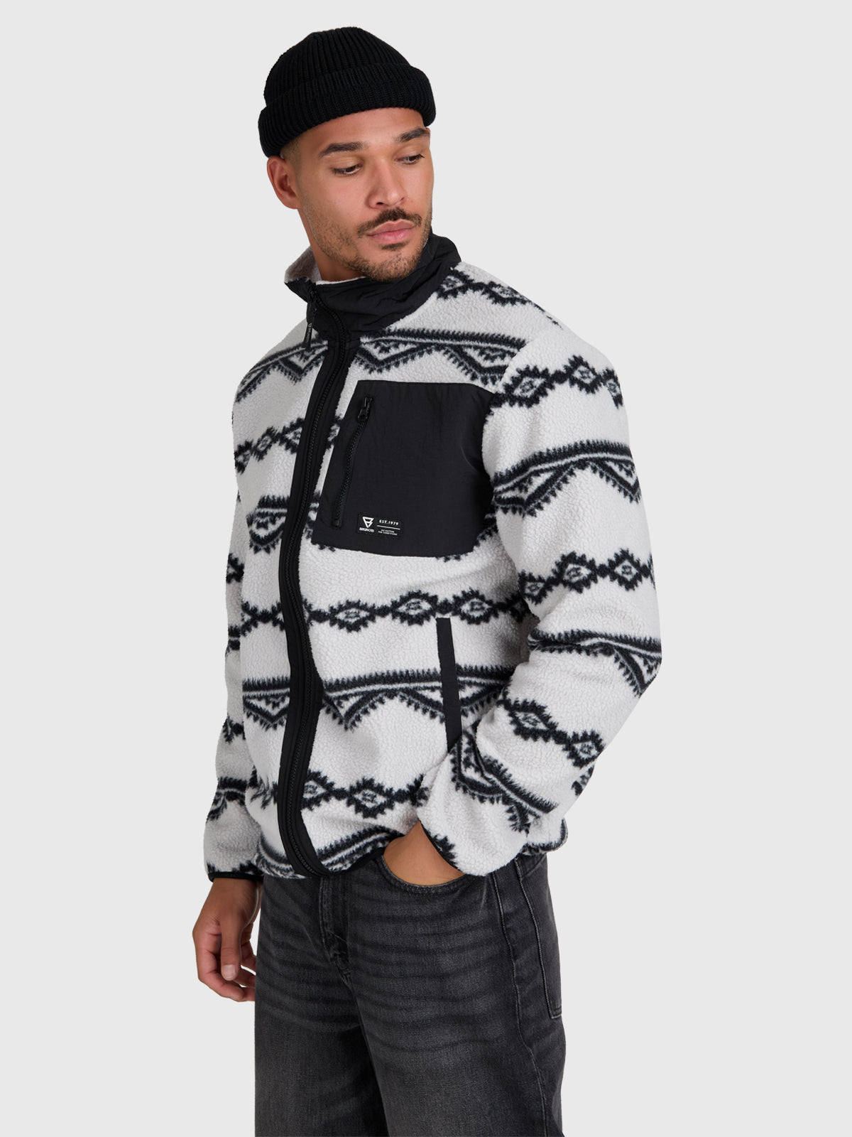 Kevio-Zip Men Urban Fleece | Soft Grey