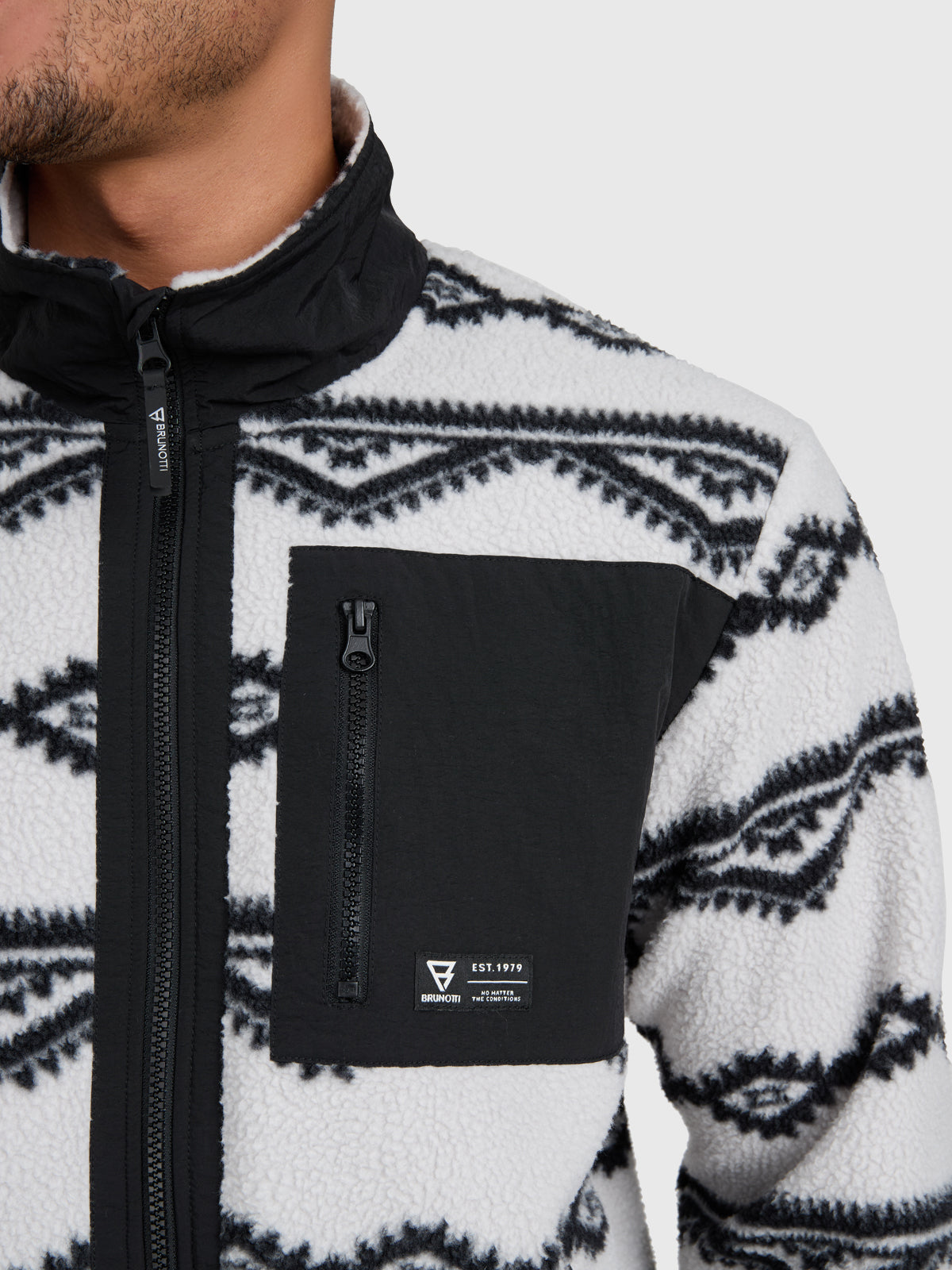 Kevio-Zip Men Urban Fleece | Soft Grey