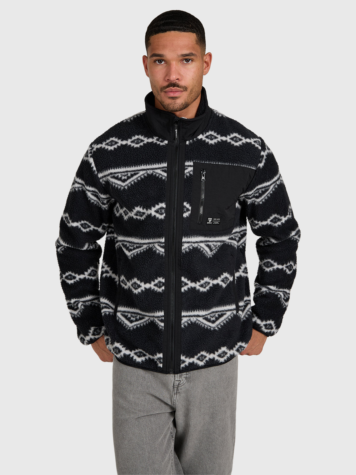 Kevio-Zip Men Urban Fleece | Black