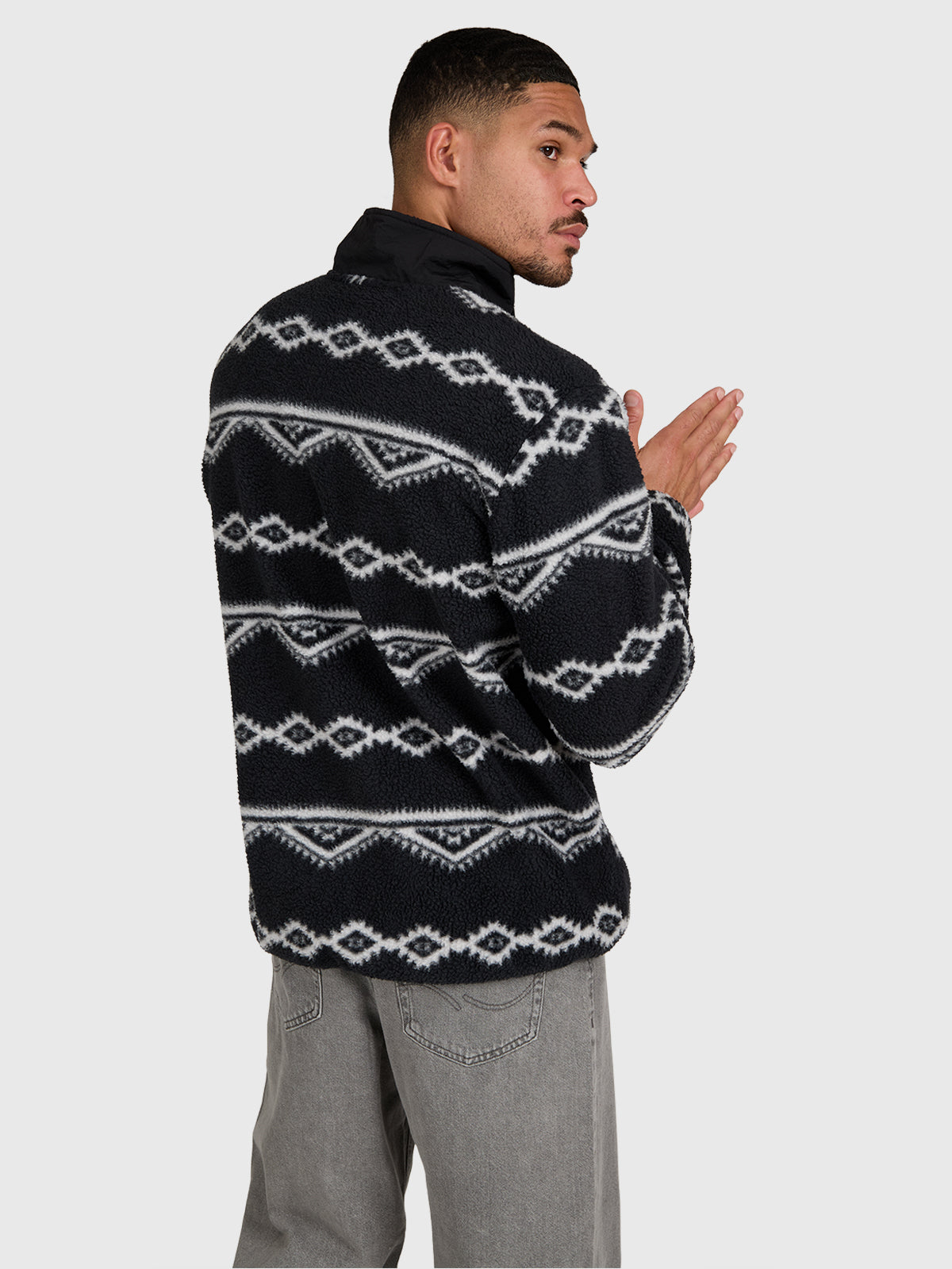 Kevio-Zip Men Urban Fleece | Black
