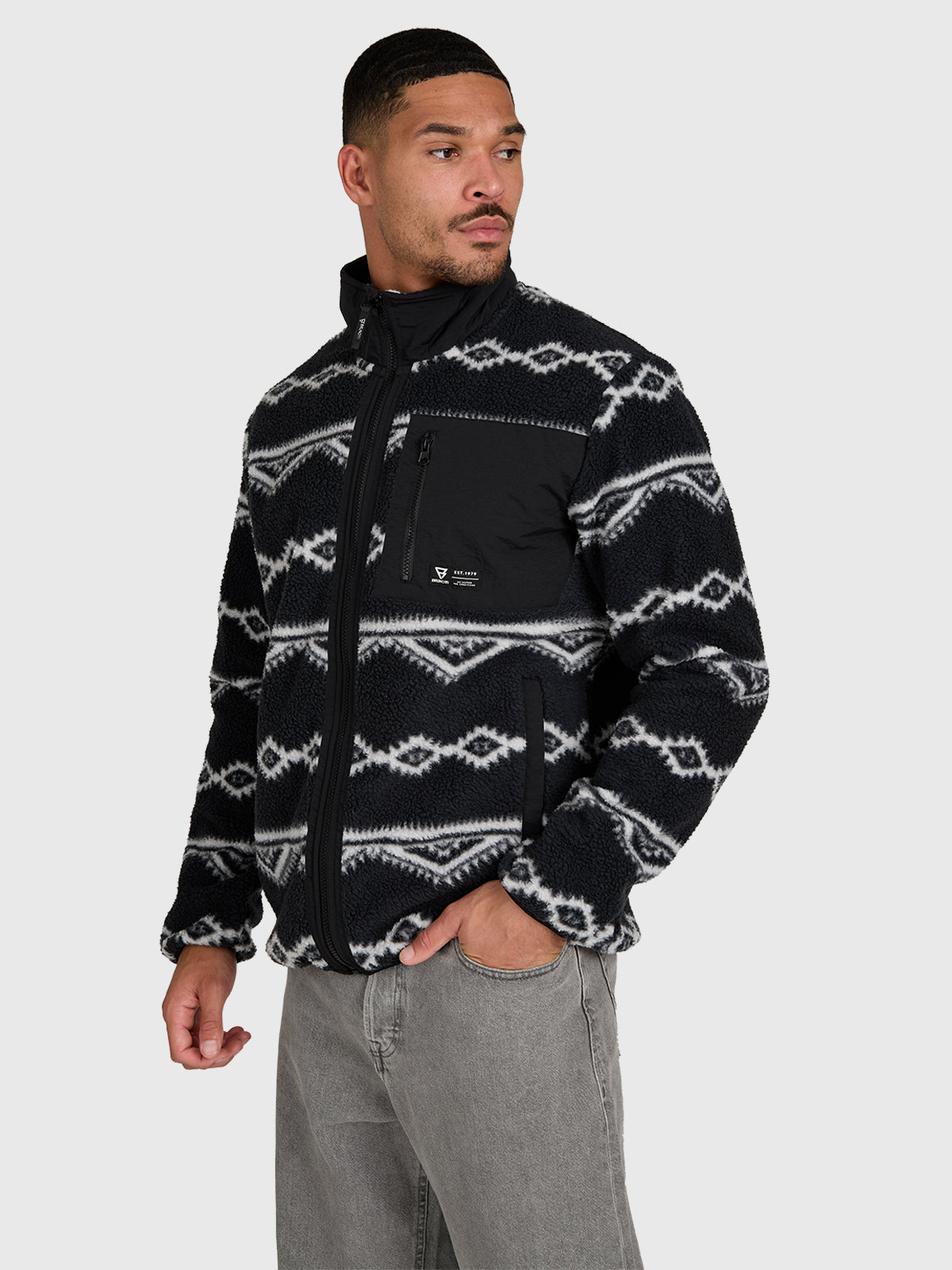 Kevio-Zip Men Urban Fleece | Black