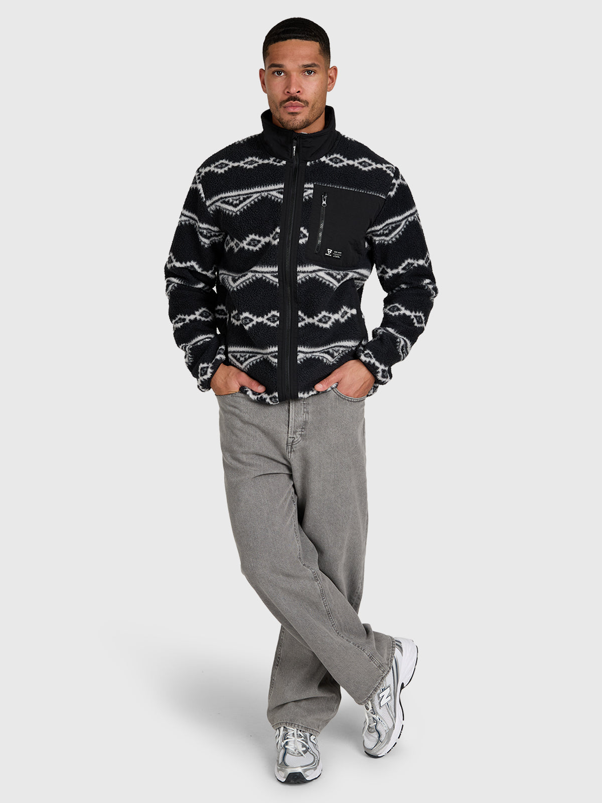 Kevio-Zip Men Urban Fleece | Black
