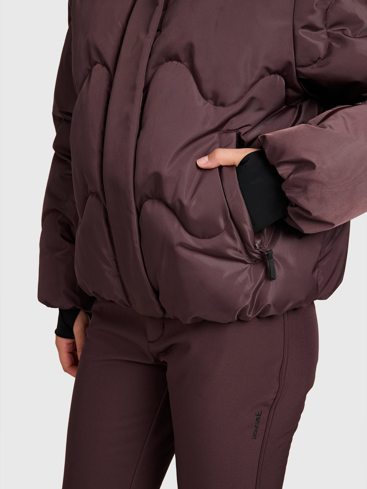 Ides-Shine Women Snow Jacket | Raisin