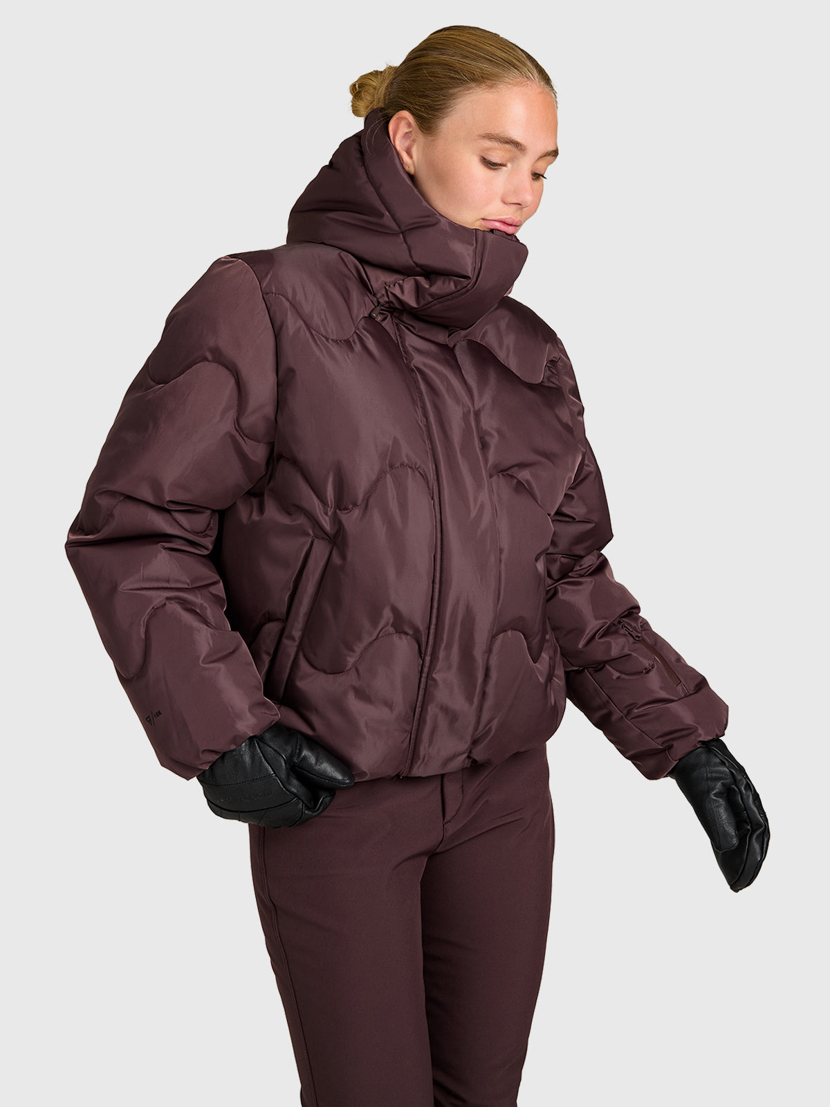 Ides-Shine Women Snow Jacket | Raisin