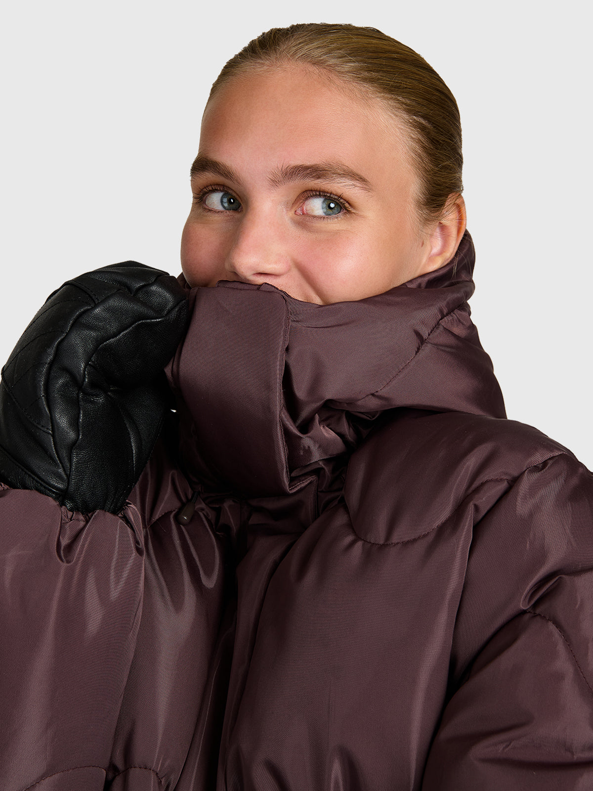 Ides-Shine Women Snow Jacket | Raisin