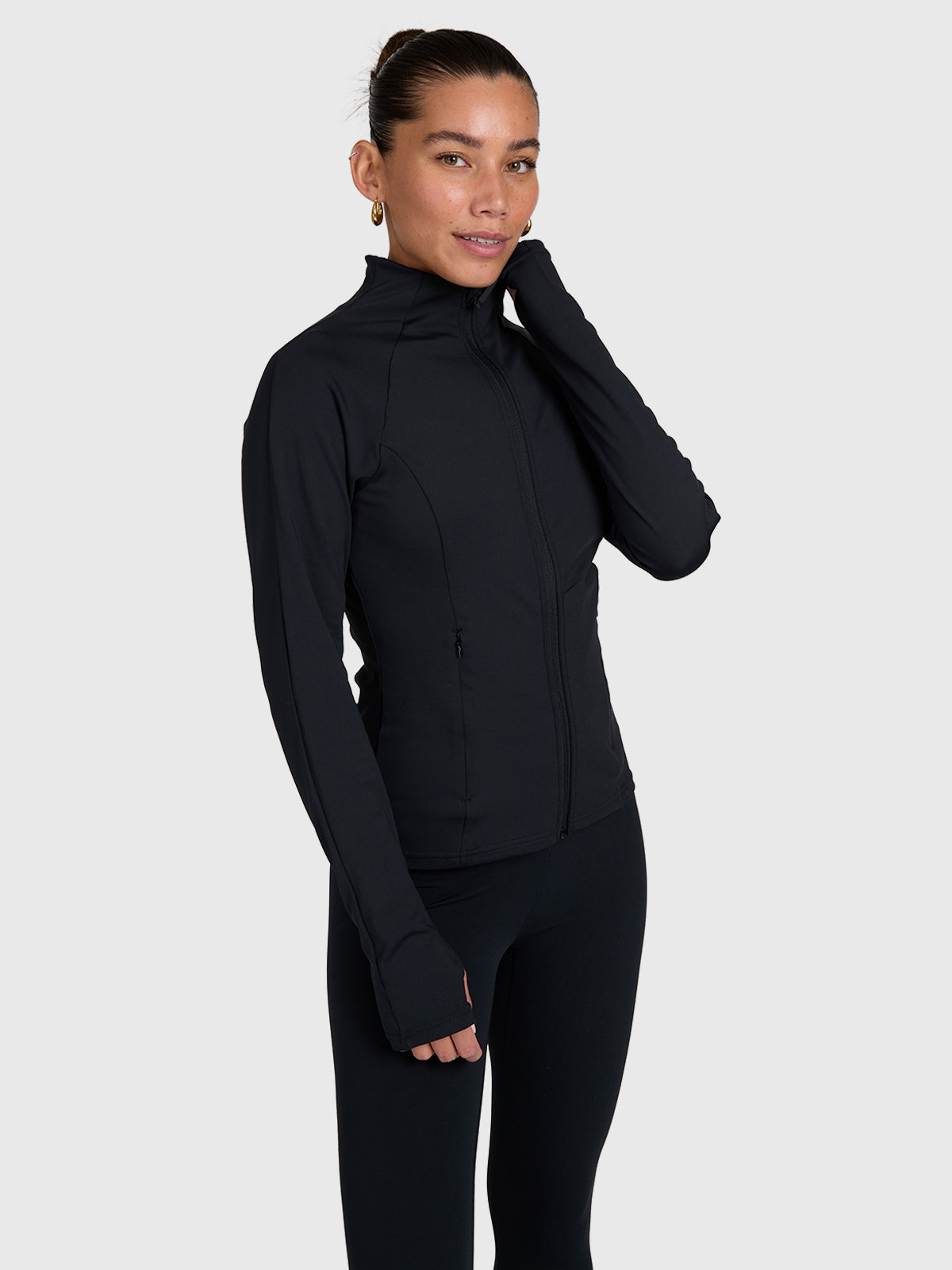 Sanna-Zip Women Snow Fleece | Black