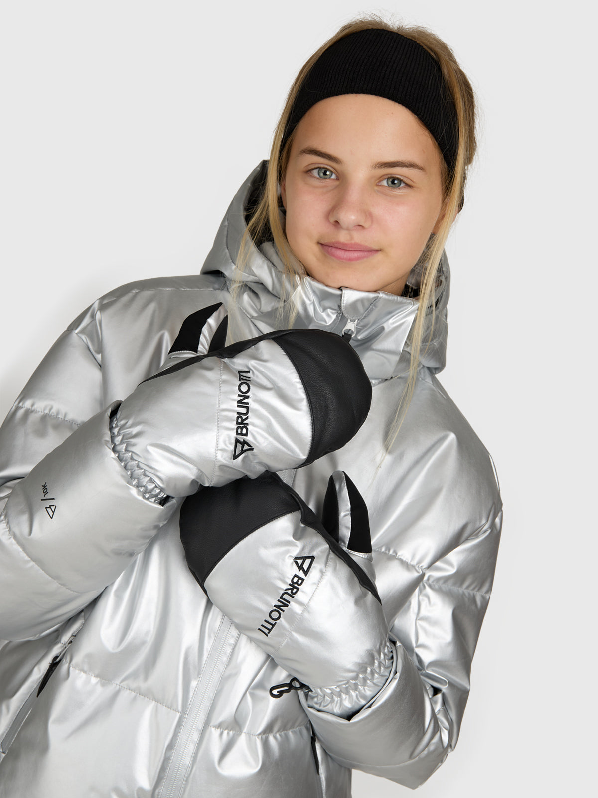 Mittylee-Shine Women Snow Gloves | Silver