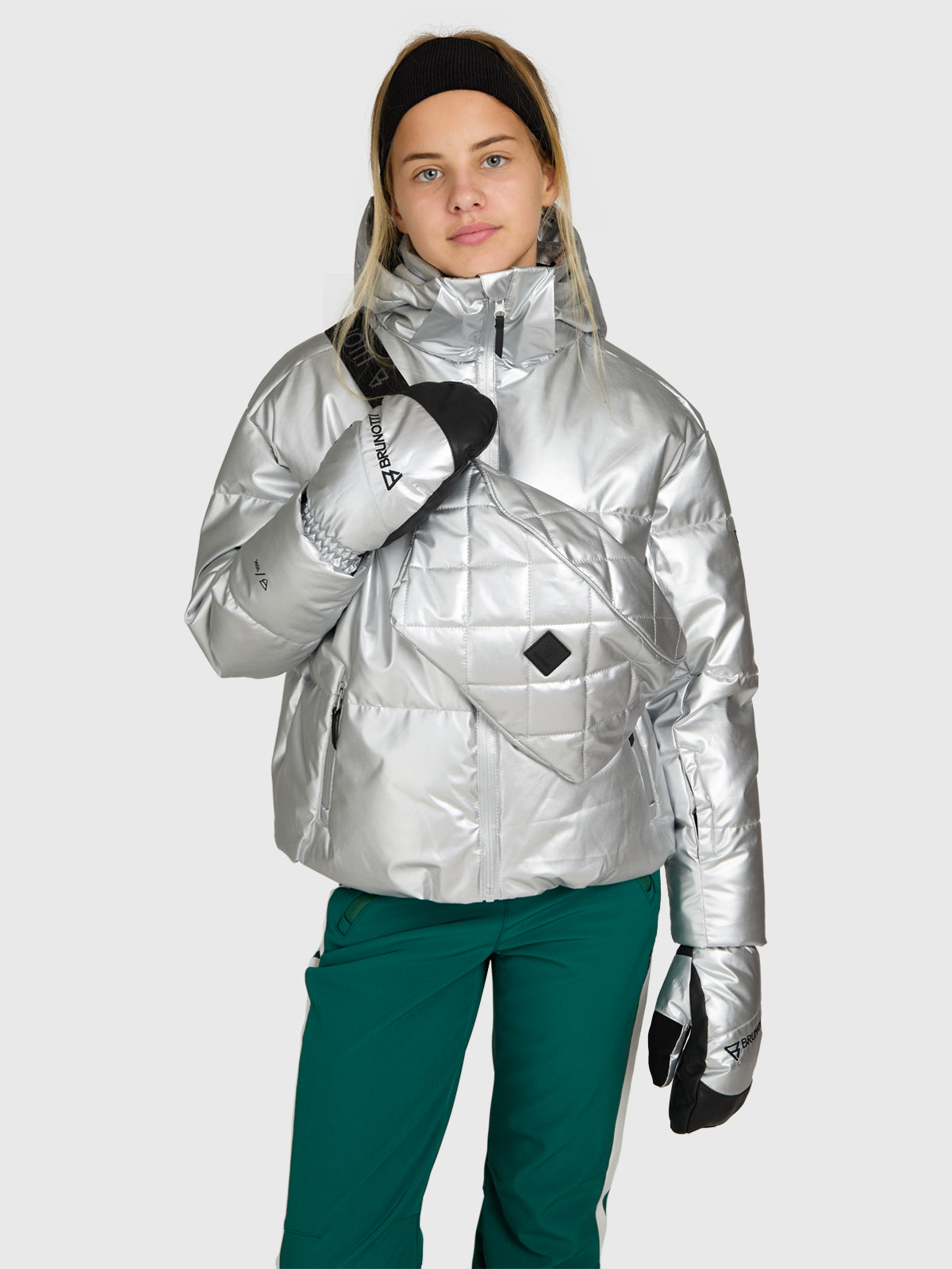 Mittylee-Shine Women Snow Gloves | Silver