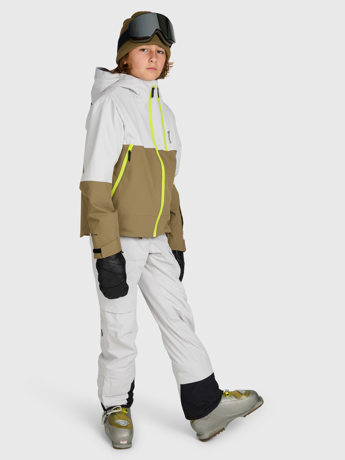 Footraily-Cargo Boys Snow Pants | Soft Grey