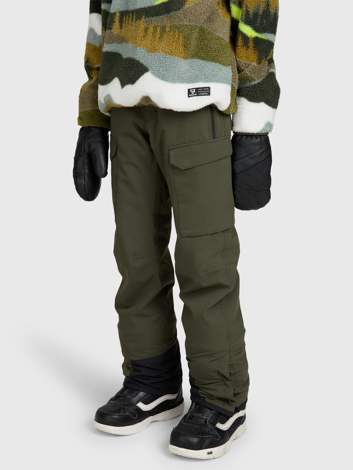 Footraily-Cargo Boys Snow Pants | Deep Green