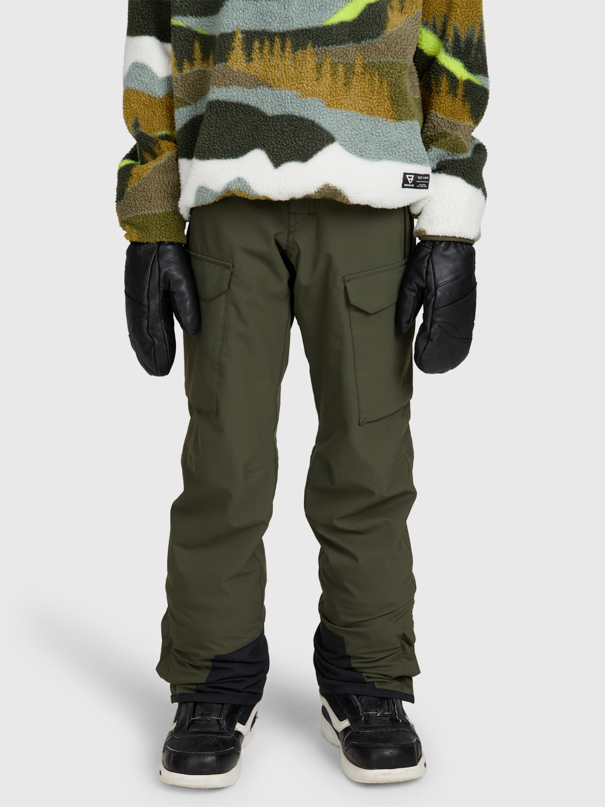 Footraily-Cargo Boys Snow Pants | Deep Green