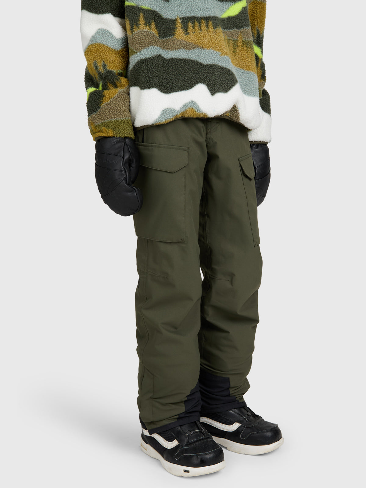 Footraily-Cargo Boys Snow Pants | Deep Green