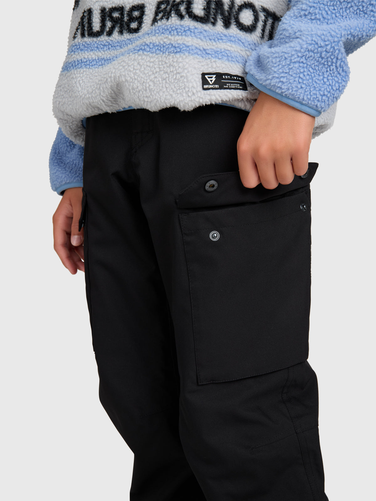 Footraily-Cargo Boys Snow Pants | Black