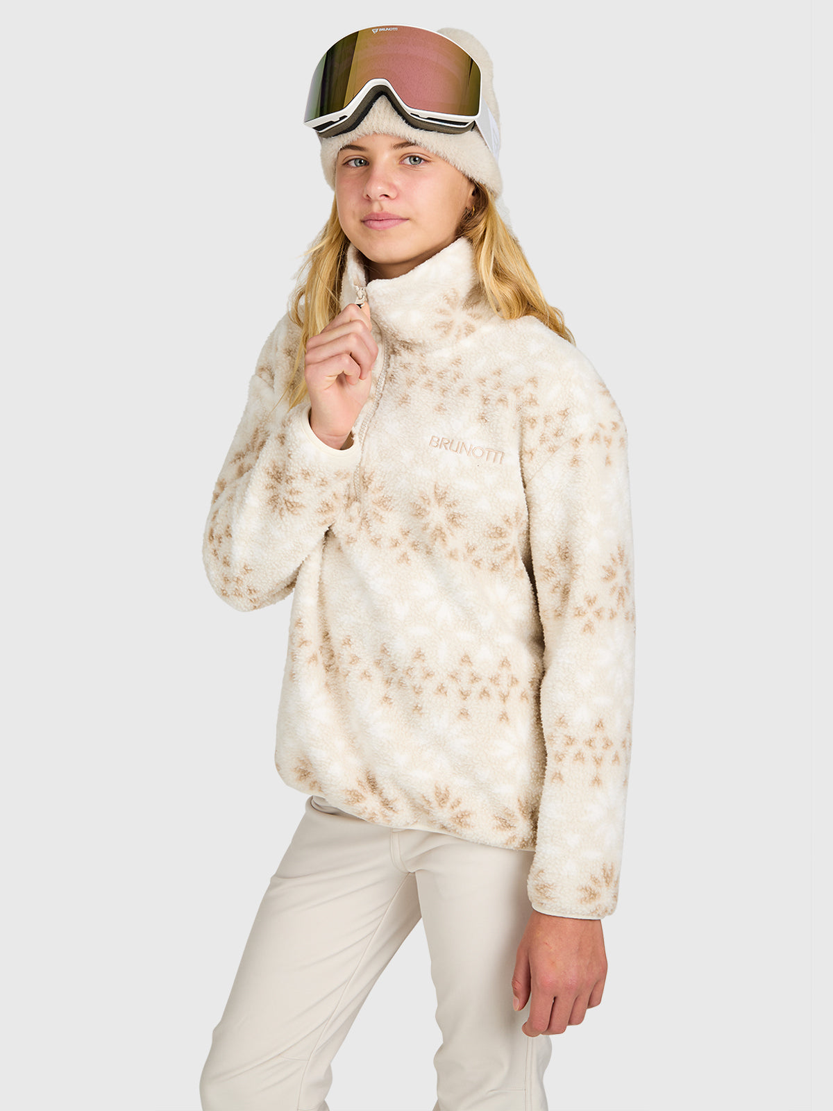 Rezany-Print Girls Snow Fleece | Moonbeam