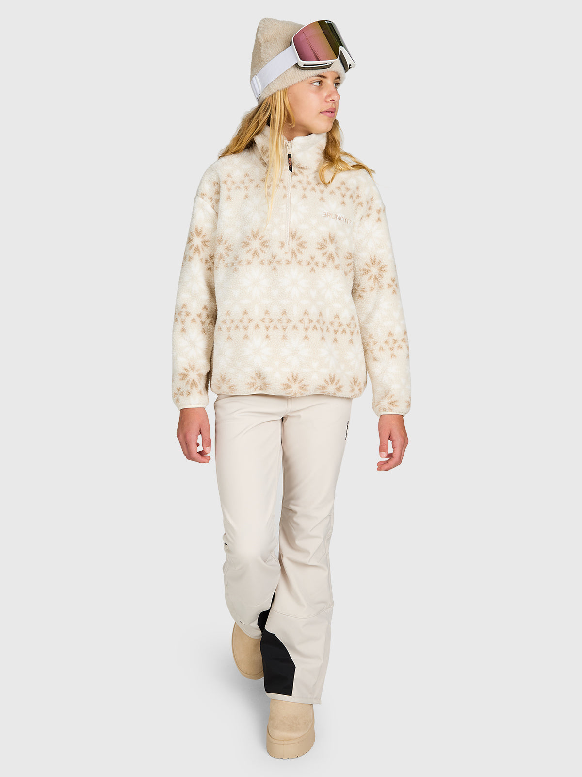 Rezany-Print Girls Snow Fleece | Moonbeam