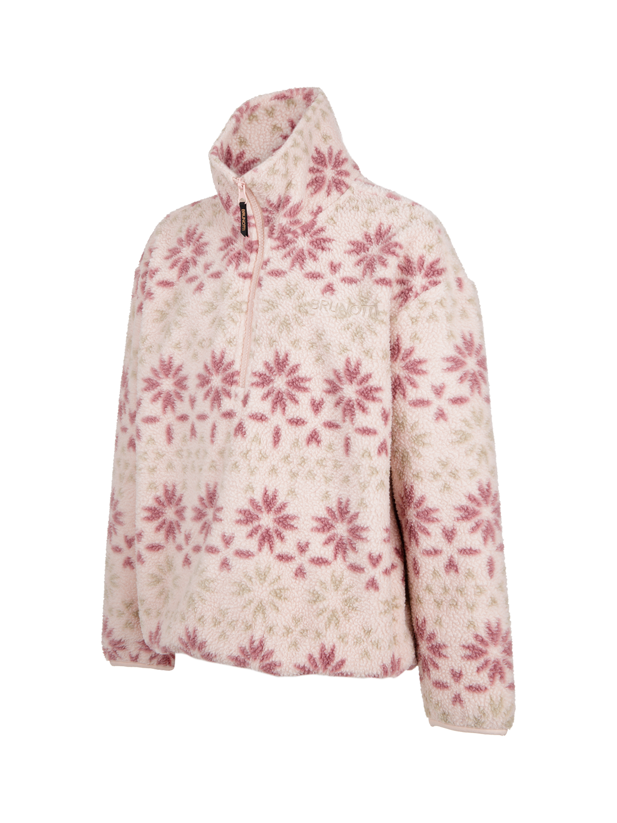 Rezany-Print Girls Snow Fleece | Sepia Rose