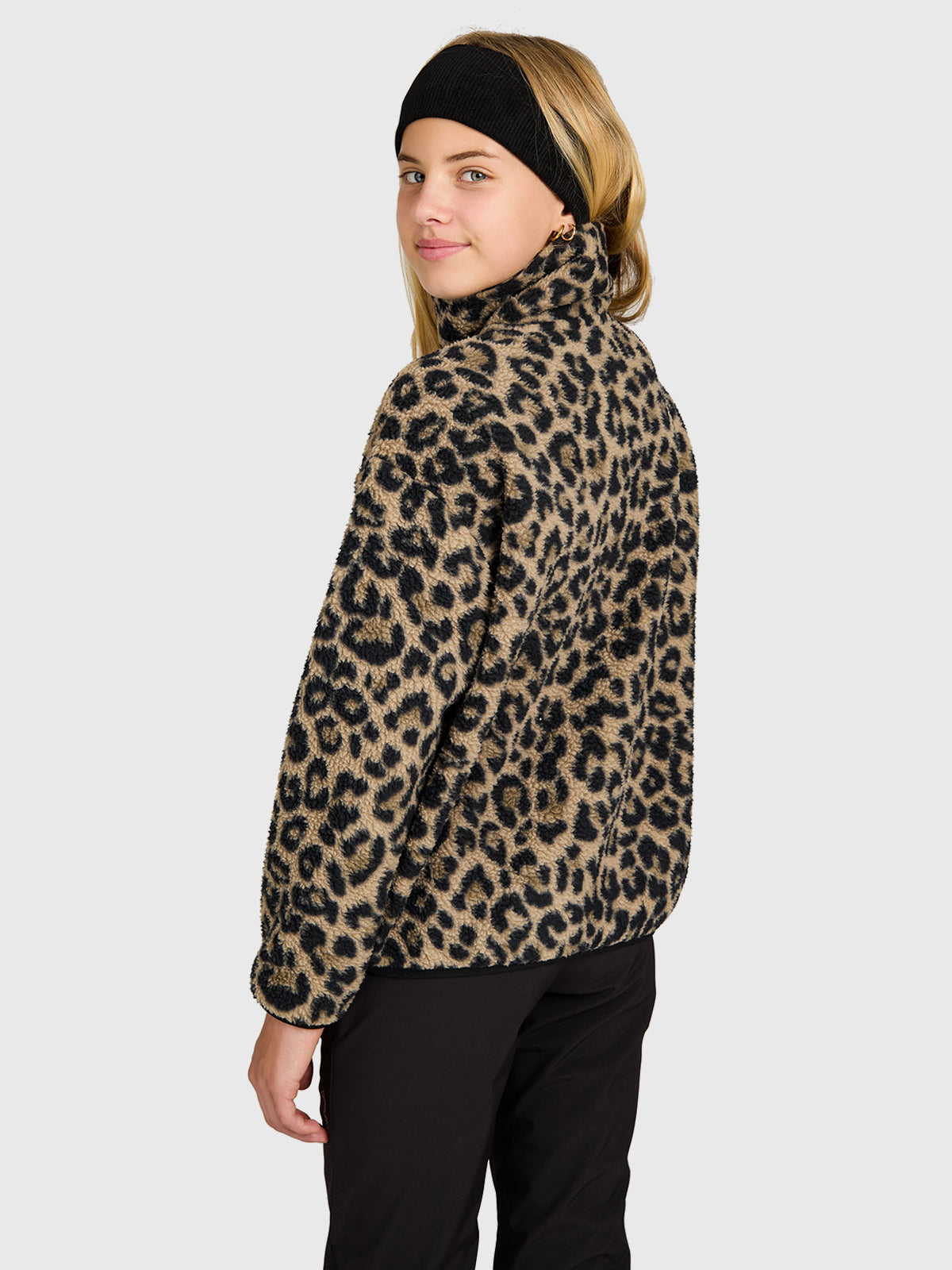 Rezany-Print Girls Snow Fleece | Black
