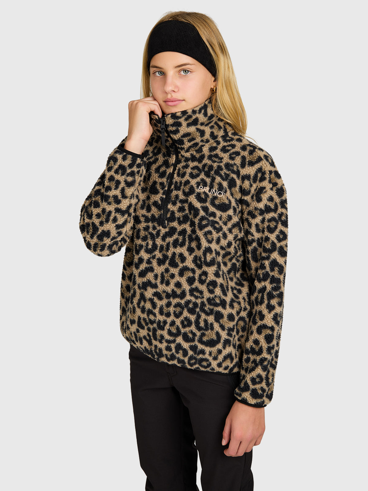 Rezany-Print Girls Snow Fleece | Black