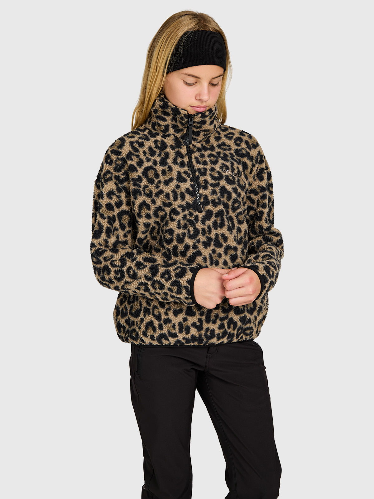 Rezany-Print Girls Snow Fleece | Black