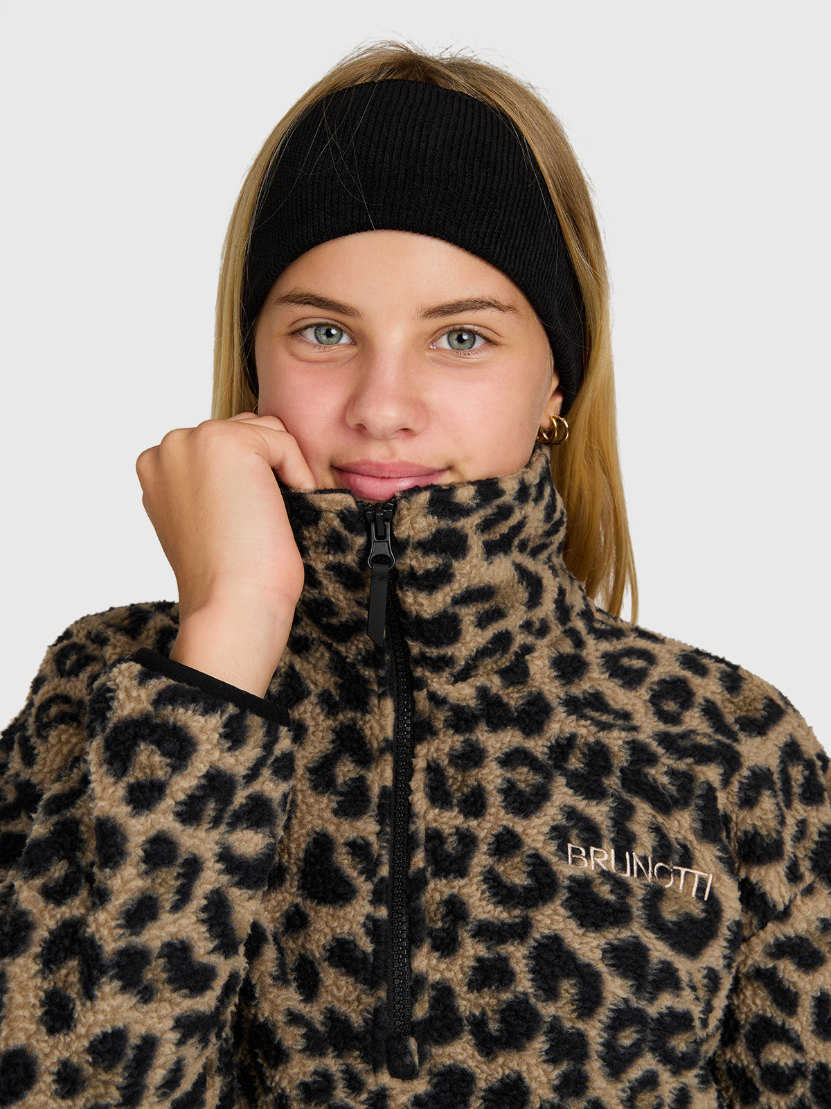 Rezany-Print Girls Snow Fleece | Black
