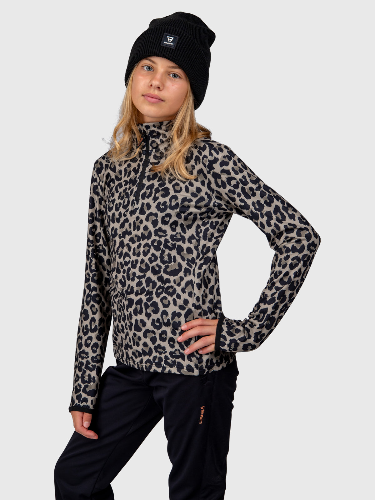 Rodiany-Print Girls Snow Fleece | Black